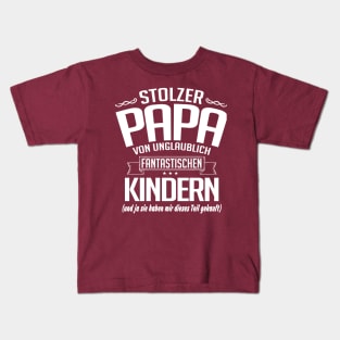 Stolzer papa von unglaublichen kindern (white) Kids T-Shirt